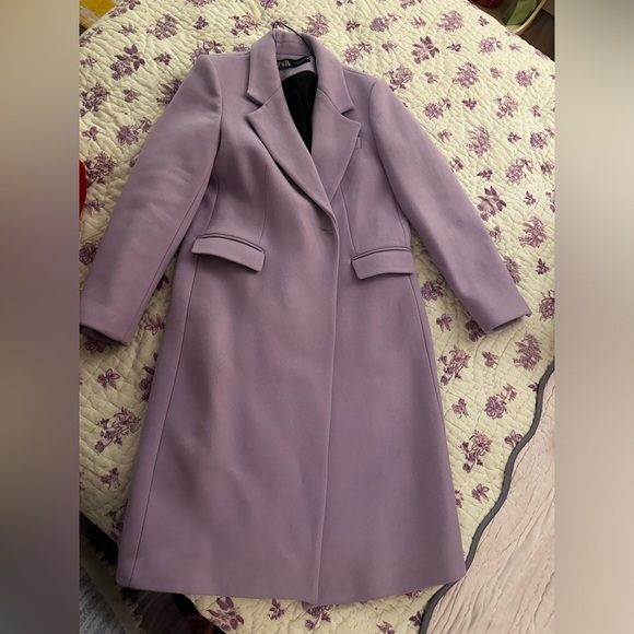 Manteco 100% Wool Lilac Coat Sold at Zara - Picture 2 of 6